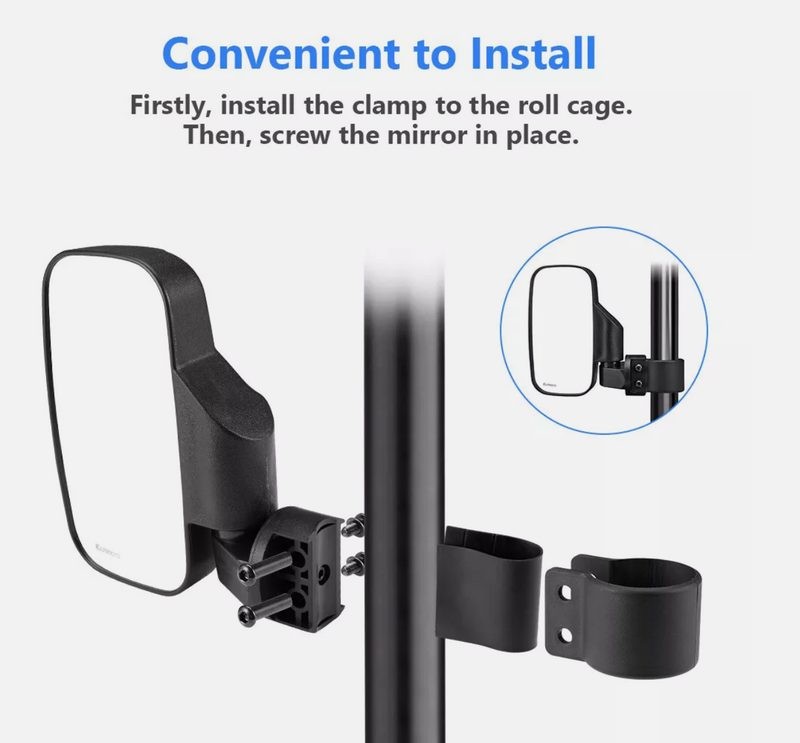 1.75"-2" UTV Rear View Side Mirror