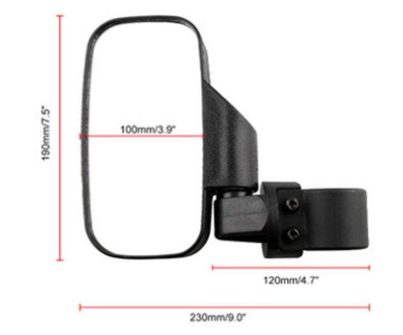 1.75"-2" UTV Rear View Side Mirror