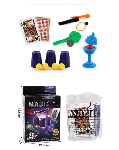 New Funny Magic Props Set For Kids Children Magic Tricks Toys Beginner Magic Kit Set Magic Performing Props Magic Puzzle Toy
