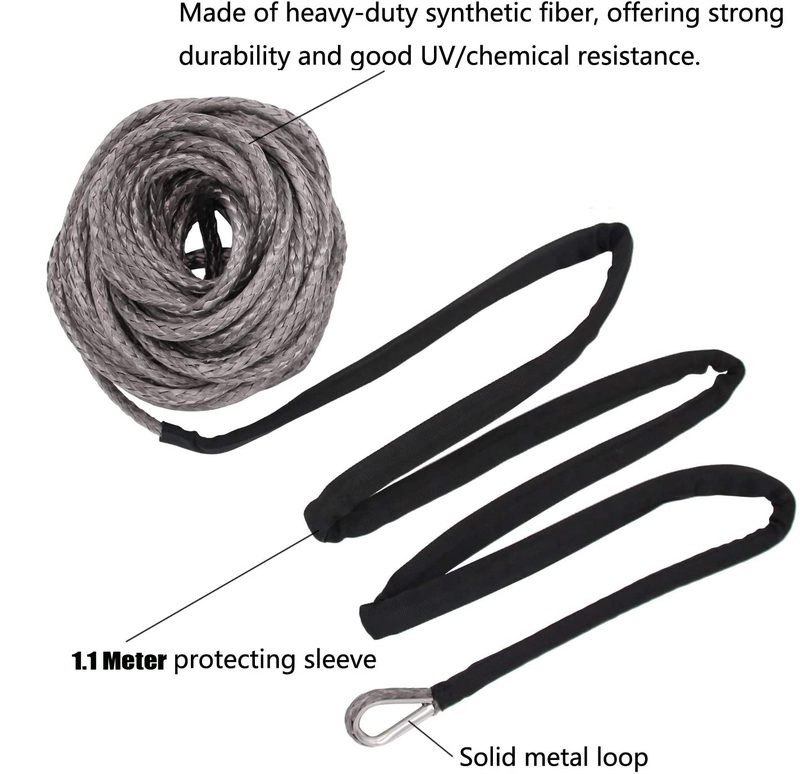 1/4" 50ft Winch Rope Winch Line Cable