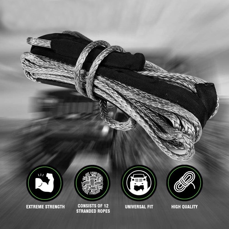 1/4" 50ft Winch Rope Winch Line Cable