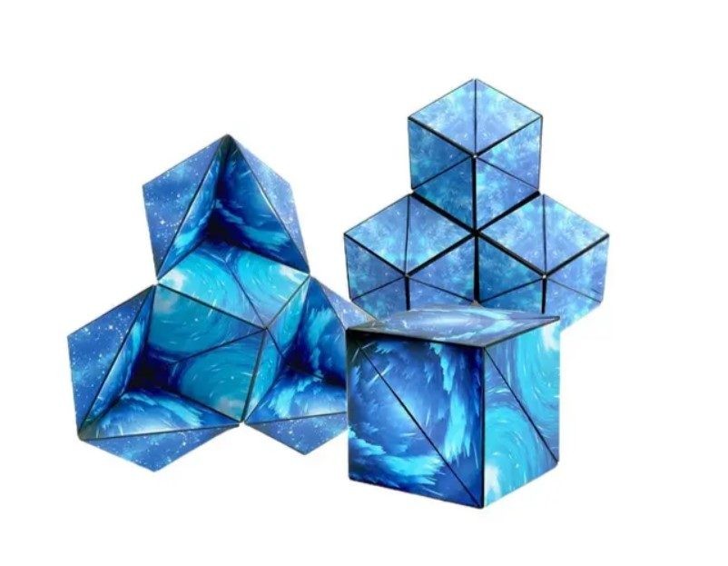 3D Magic Cube Puzzle Shape Shifting Box Magnetic Fidget Toy, Purple.