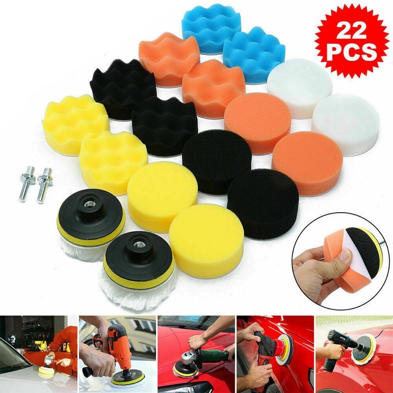 Car Polisher Buffer Cleaning Kit Polishing Waxing Buffing Sponge Pads
