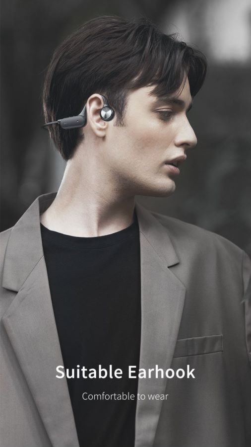 Bone Conduction Earphone, Wireless. Black