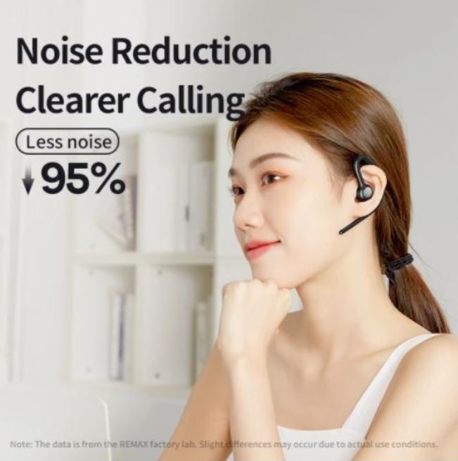 Wireless Earhook Headset For Noise-Reduced Calls, Remax Brand