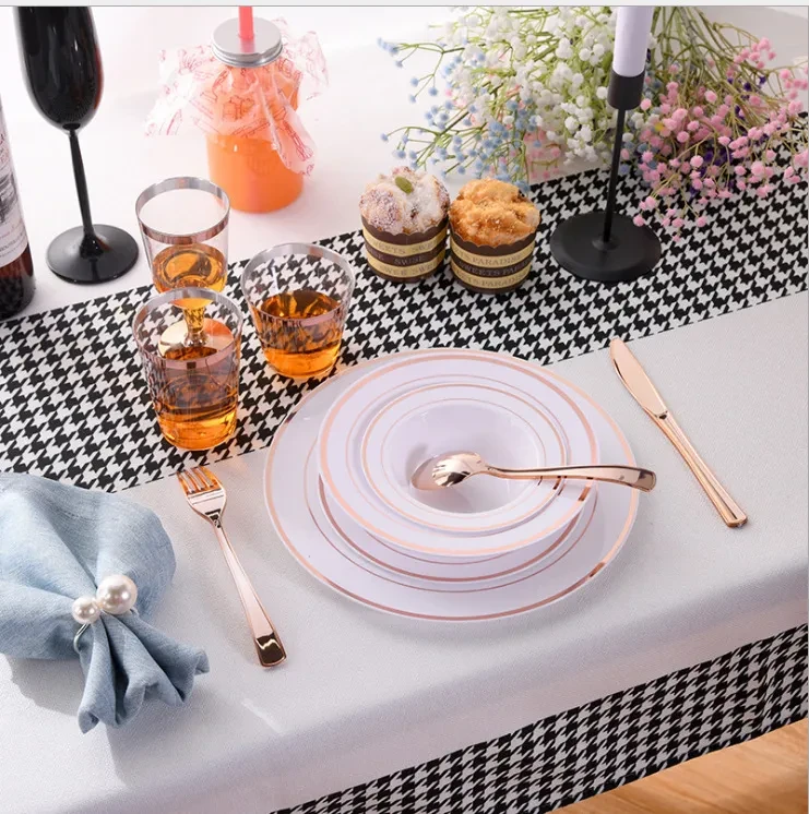 12OZ Disposable Bowl Gold Side Deep Dish Hard Plastic PS Salad Bowl