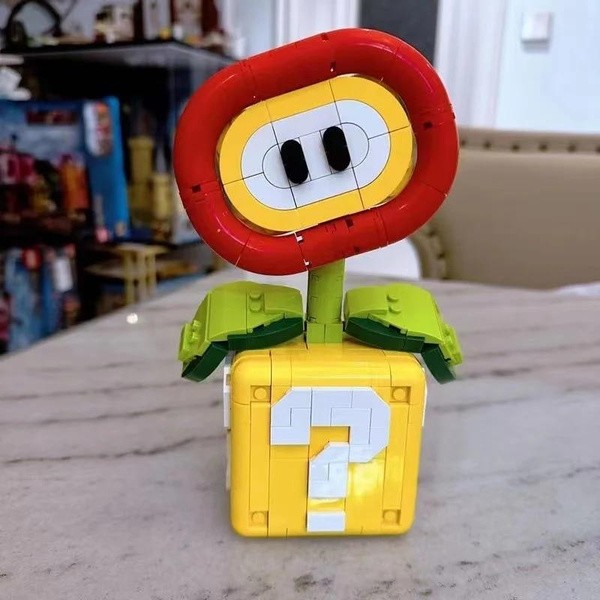 NEW MOC Piranha Plant Model  Assembled Building Block Brick, Fit Flame Flower