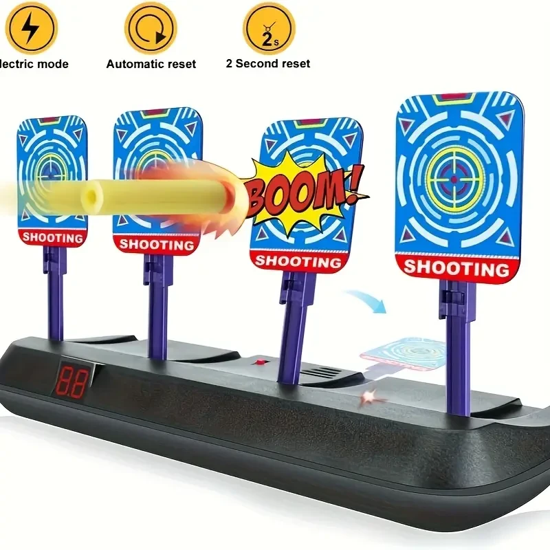 Soft Bullet Gun Target with 4-Digit Electronic Scoring