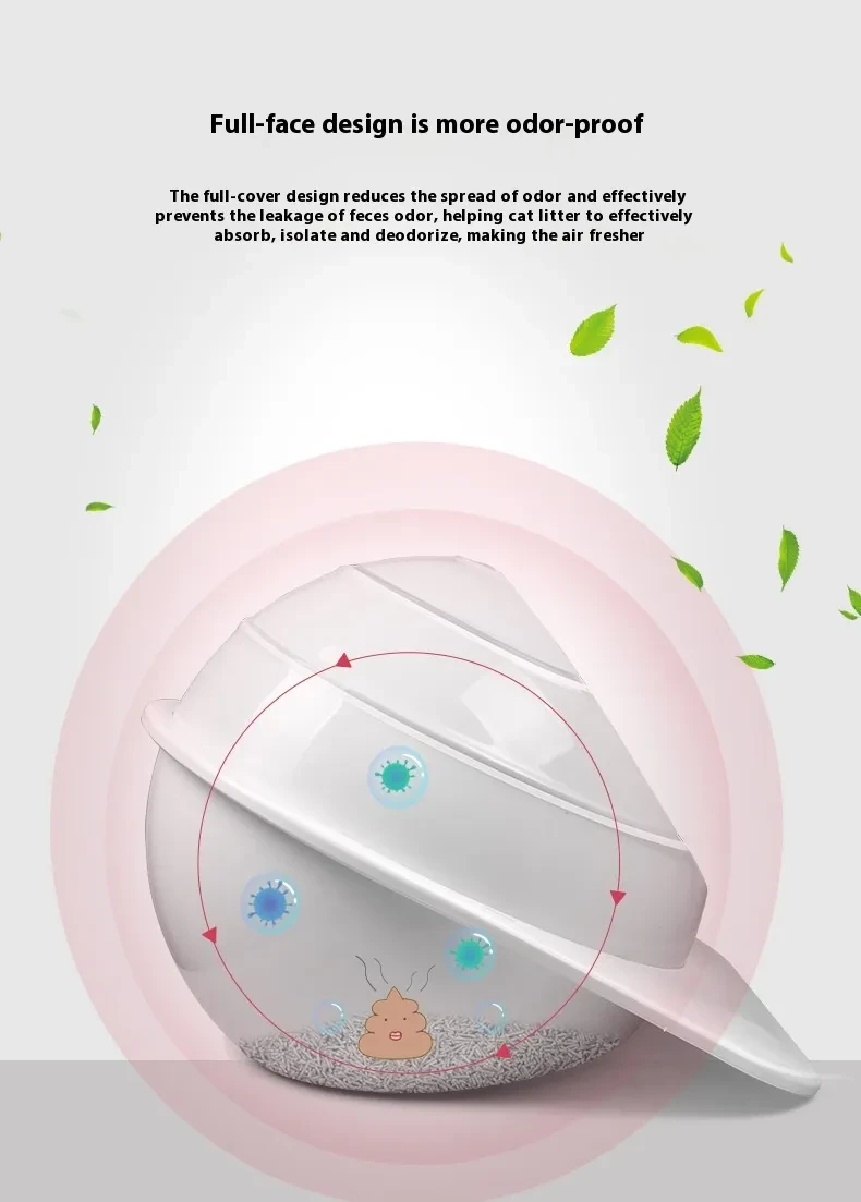 Litter Box Large Fully Enclosed Cat Litter Basin Deodorant