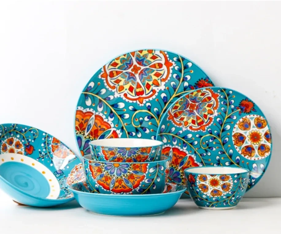 Hand-painted Tableware 11-inch Export Creative Plate Home Dining Plate Soft Decoration Western Steak Dish