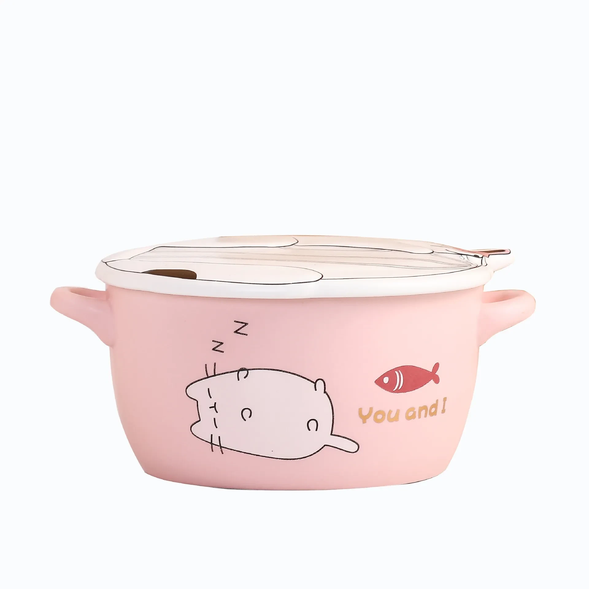 Creative New Ceramic Instant Noodle Bowl School Dormitory Staff Quick Supper Instant Noodle Bowl