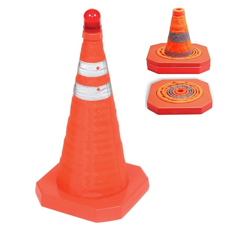Traffic Cone Safety Cone Collapsible w Light