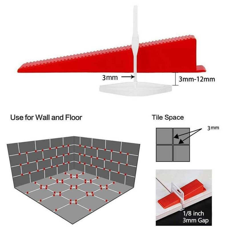 Clips Tile Leveling System Kit Floor Wall Spacer Tiling Tool Set 3mm