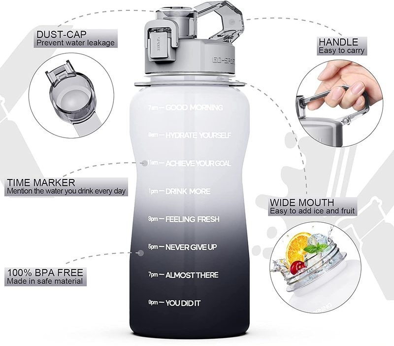 2L Water Bottle Gym Sports Drink Bottle