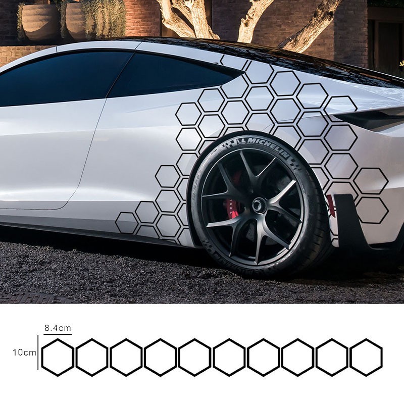 Reflective Car Body Stickers Hexagon Pattern