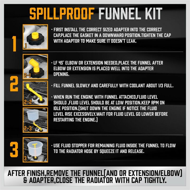 Car Radiator Coolant Refill Funnel Kit