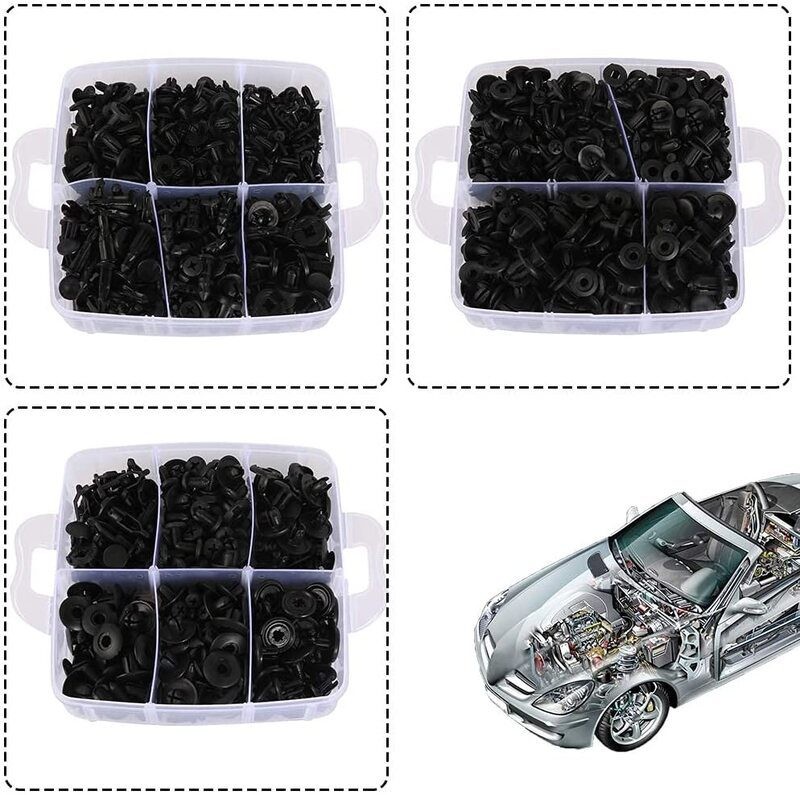 723pcs Car Push Retainer Clips Bumper Rivets Dash Removal Tools Kit