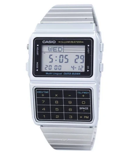 Casio Digital Stainless Steel Data Bank Multi-Lingual DBC-611-1DF DBC-611-1 Mens Watch