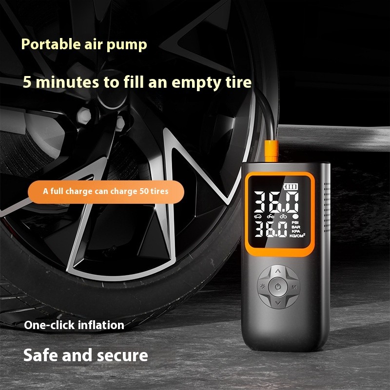 Car Handheld Portable Dual-purpose Wireless Dual Digital Display Charging Cylinder