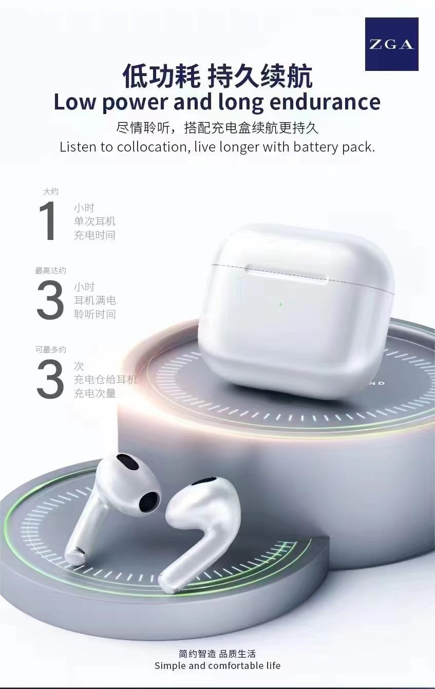 ZGA EarPods 3, Wireless Earbuds. High Quality