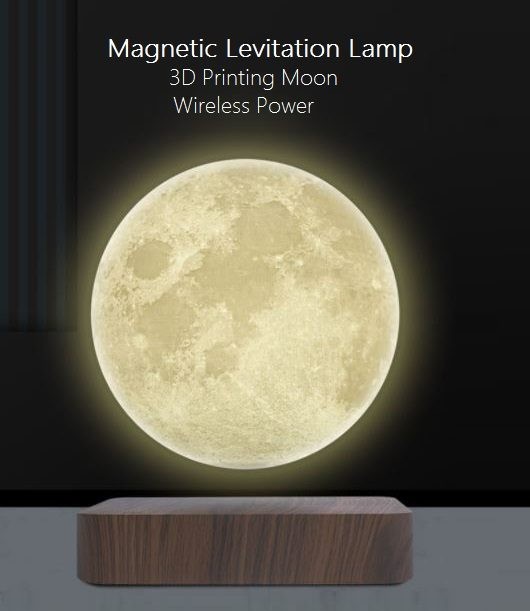 Magnetic Levitating Touch Lamp, 3D Printing Moon. Big Size.