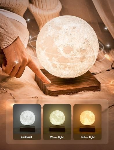 Magnetic Levitating Touch Lamp, 3D Printing Moon. Big Size.