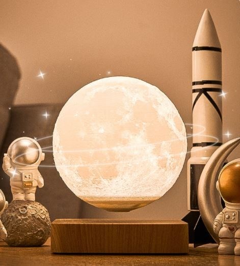 Magnetic Levitating Touch Lamp, 3D Printing Moon. Big Size.