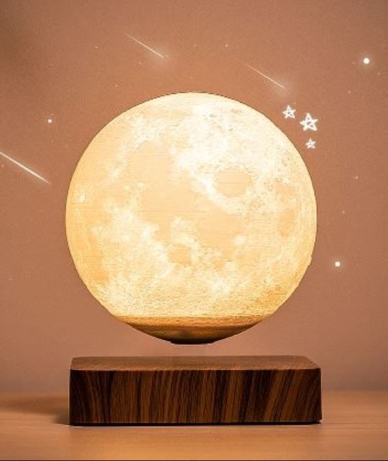 Magnetic Levitating Touch Lamp, 3D Printing Moon. Big Size.