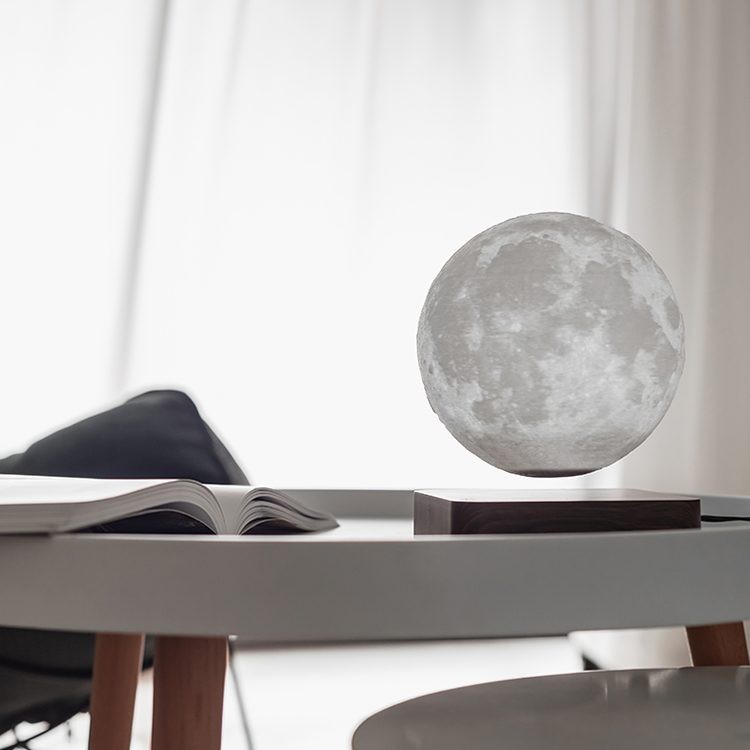 Magnetic Levitating Touch Lamp, 3D Printing Moon. Big Size.