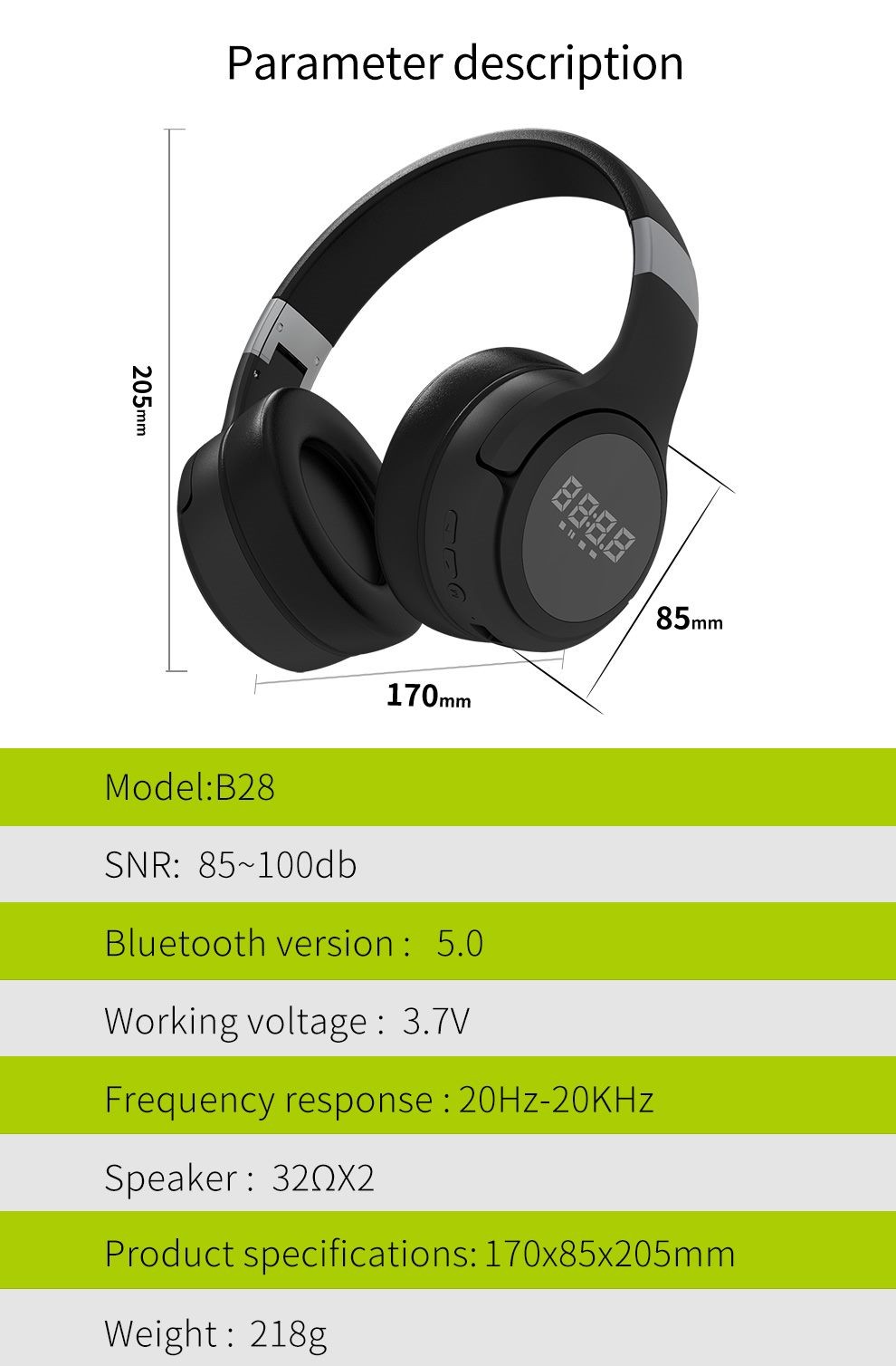 ZEALOT B28 Wireless HeadPhone, Noise cancellation, Quality Sound.