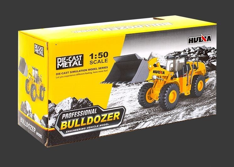 Die-cast Bulldozer, HUINA 1:50, Die-cast Metal Bulldozer Model