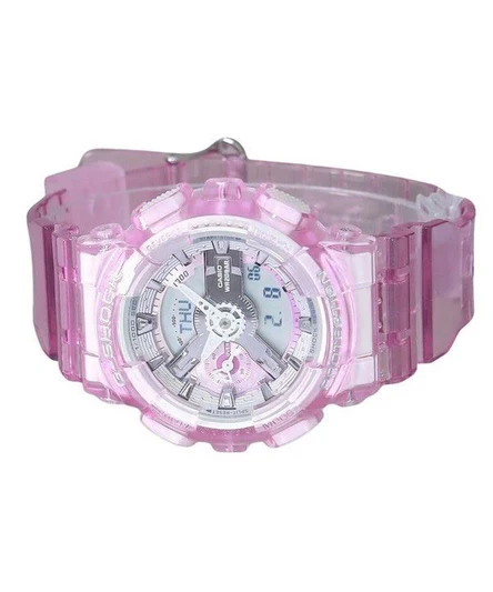 Casio G-Shock Analog Digital Virtual Worlds Translucent Pink Multicolor Dial Quartz GMA-S110VW-4A 200M Women's Watch