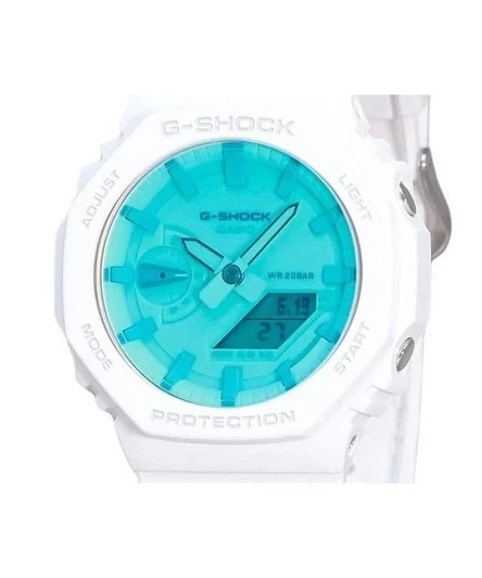 Casio G-Shock Analog Digital White Resin Strap Multicolor Dial Quartz GA-2100TL-7A 200M Men's Watch