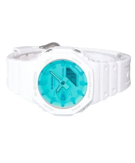 Casio G-Shock Analog Digital White Resin Strap Multicolor Dial Quartz GA-2100TL-7A 200M Men's Watch