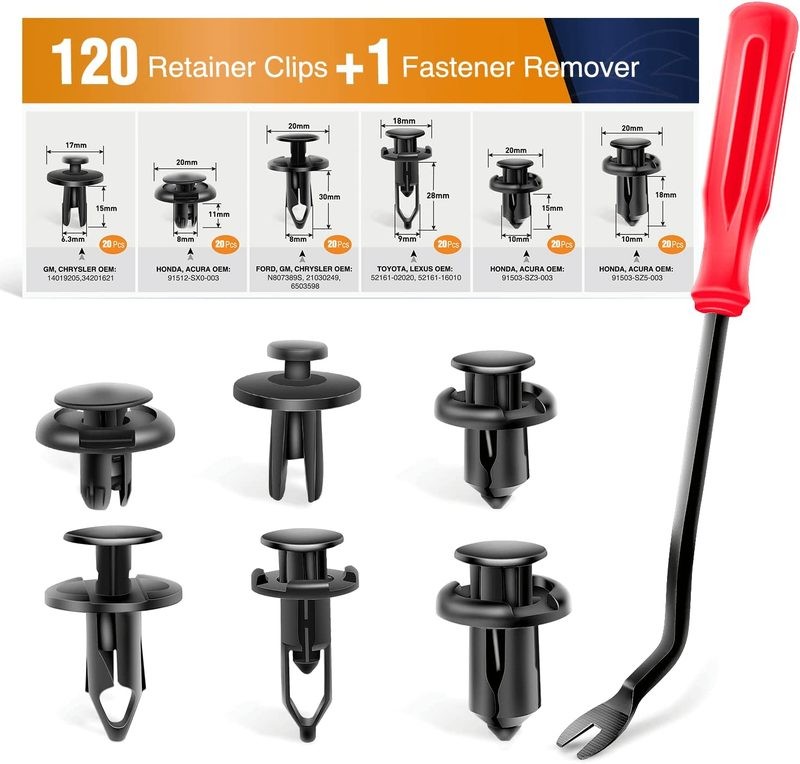 Car Bumper Fender Push Retainer Clips Remover Kit