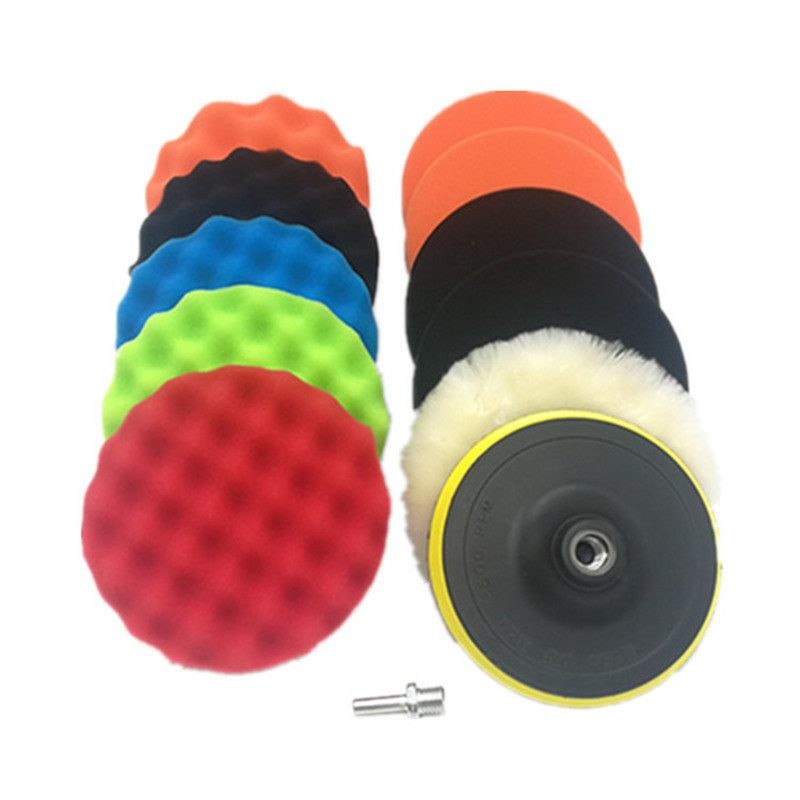 12pcs Car Polishing Pads Sponge Woolen Waxing Buffing Kit 5 inch