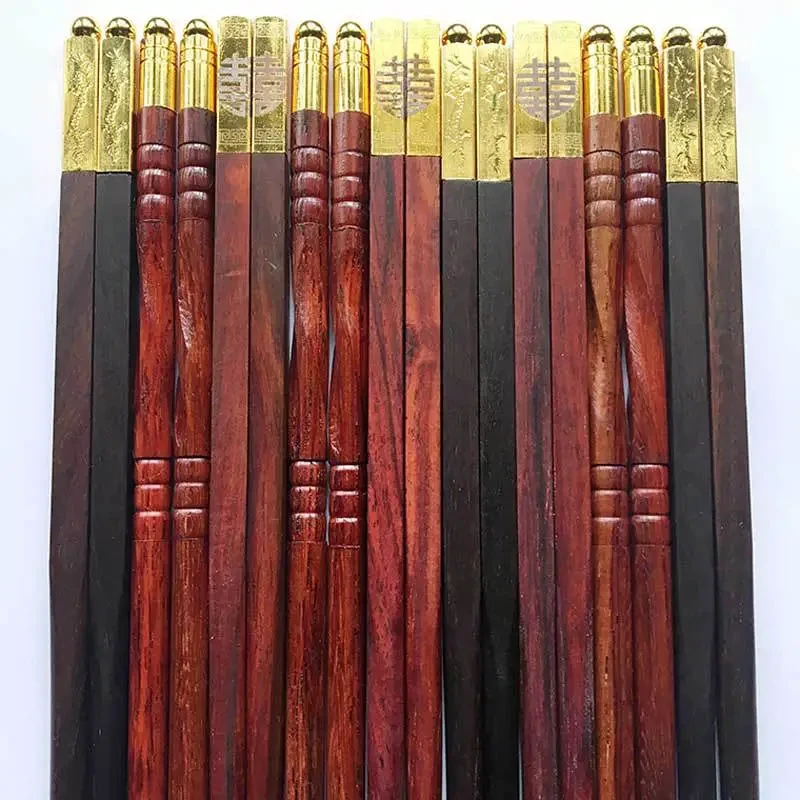 Rosewood Chopsticks Wax Free Lacquer Solid Wood Hotel Family Chopsticks