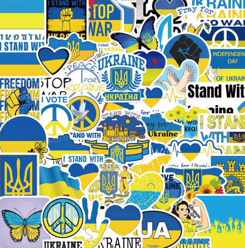 10 Pcs Ukraine Stickers Ukraine Graffiti Kids Toy Skateboard Phone Laptop Luggage Sticker Decals