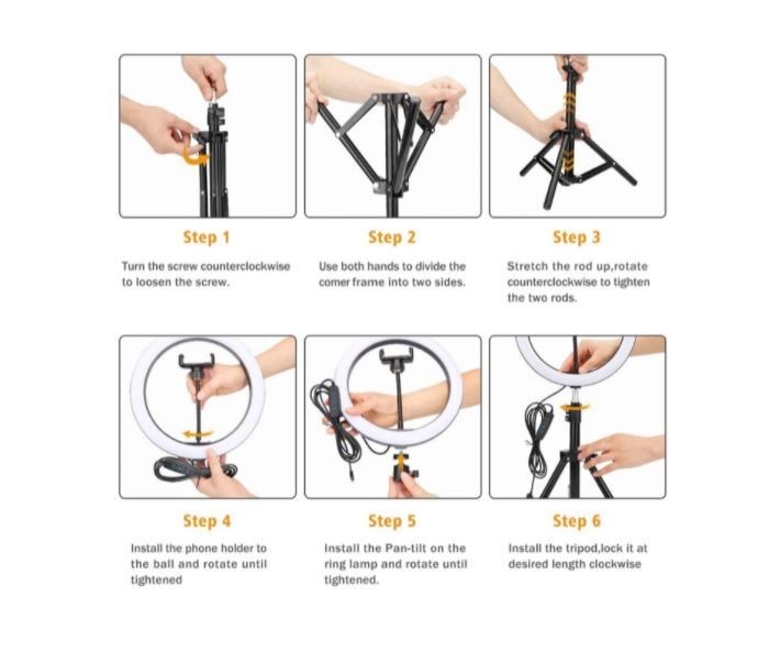 LED Selfie Ring Light Set, 30CM Light, 210CM Height, Camera Remote