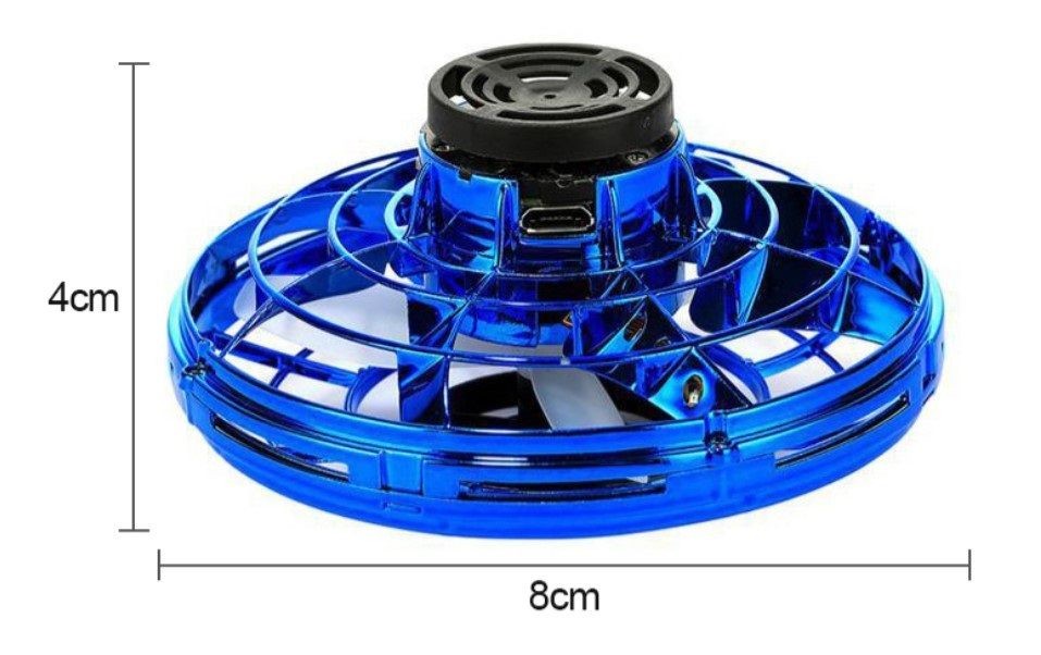 Flying Spinner, UFO Fingertip, Rechargeable Flying Gyroscope USB Toy, Black