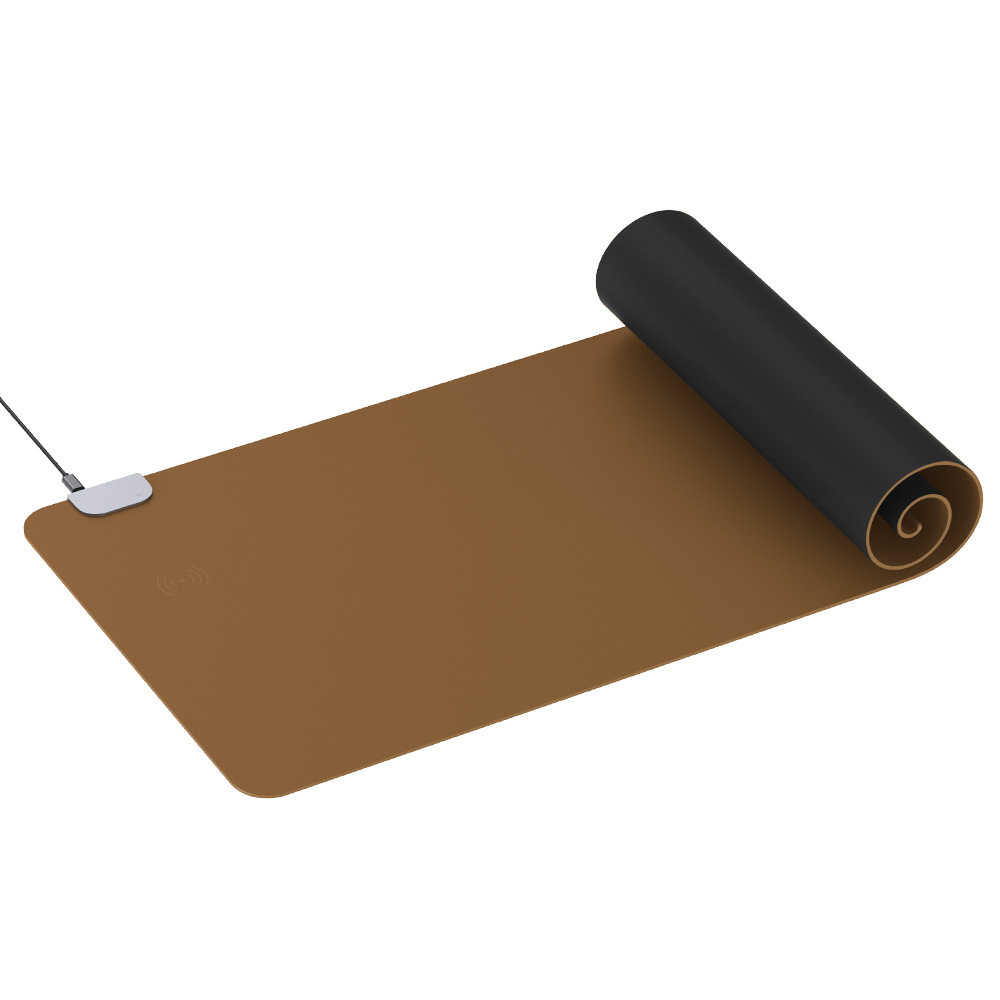 Wireless Fast Charging Large Leather Mouse Pad