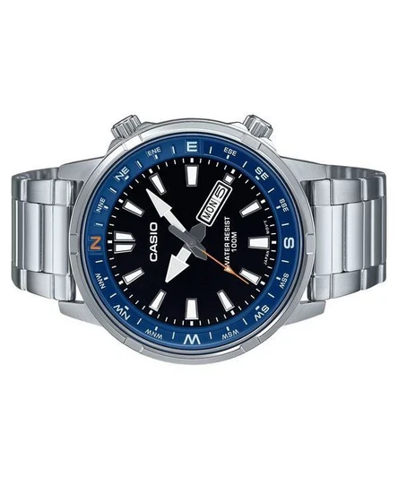 Casio Standard Analog Stainless Steel Black Dial Quartz MTD-130D-1A2V 100M Men's Watch