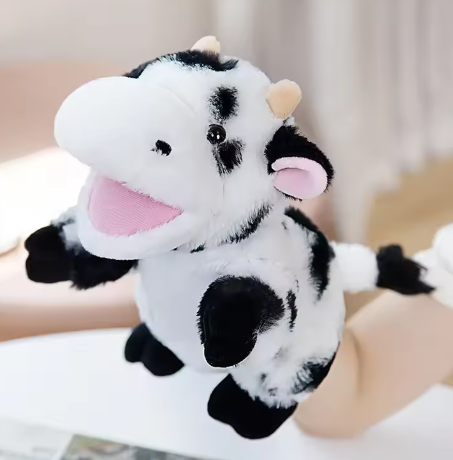 Stuffed Plush Animals Toys Hand Finger Story Puppet Kawaii Dolls Educational Baby Toys Duck Lamb Cow Dog Horse Children Gift
