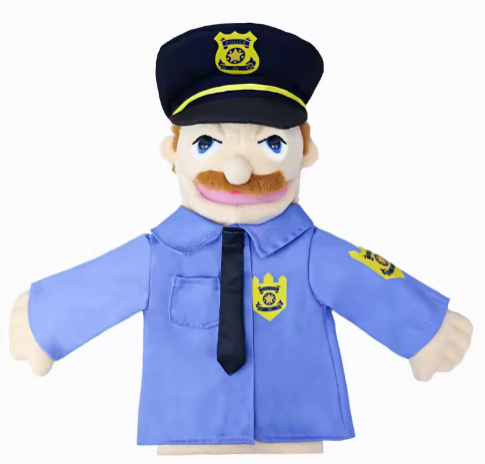 Simulation Cartoon Profession Series Big Hand Puppet Plush Doctor Police Officer Nurse Teacher Job Puppet Ventriloquism Doll