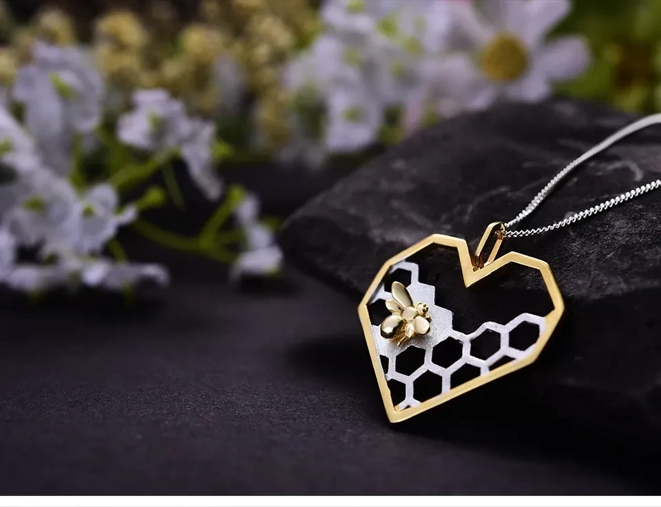 Caring Bee Heart Pendant