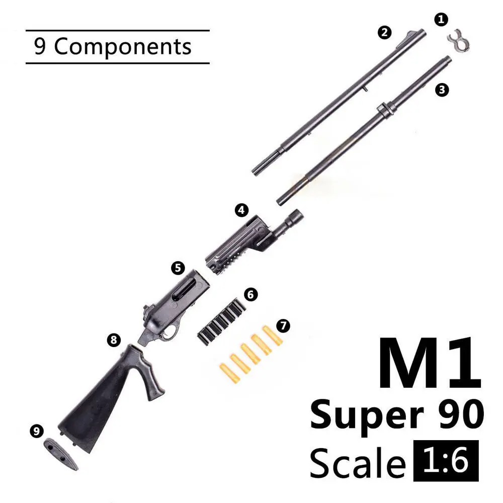 1:6 Weapon Model Benelli M1 Super 90 Shotgun  Assembly Model Building Bricks for Action Figures