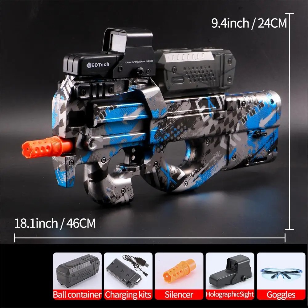 Electric Gel Gun in Transparent Black  Fully Automatic Splatter Ball Toy