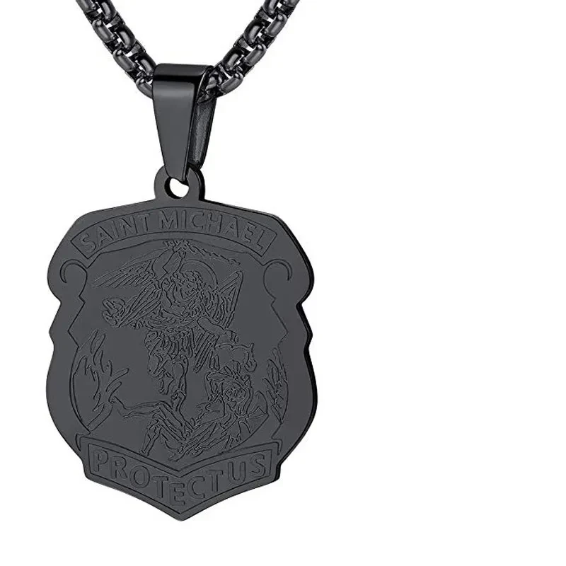 Archangel Saint Michael's Shield Church Pendant Necklace