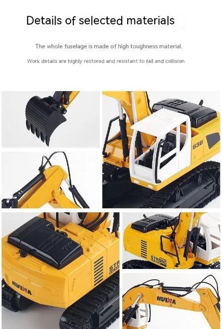 RC excavator Digger, HUINA 1516, 1:24, Rechargeable,6CH.