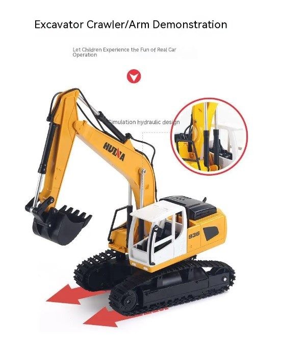 RC excavator Digger, HUINA 1516, 1:24, Rechargeable,6CH.